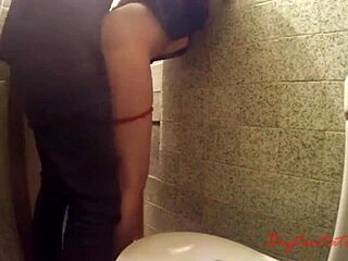 Student Slut Delivers Blowjob Then Fucked Hard in Public Toilet Part 2!