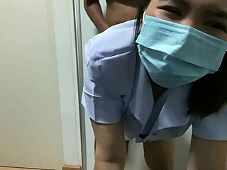 แม่บ้านไทยพยาบาลเงี่ยนอ้อนคนไข้เย็ดหีโกนแรงๆ