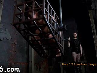 Four Bound Angels Crammed in Tiny Cage for Hardcore Pussy Fucking