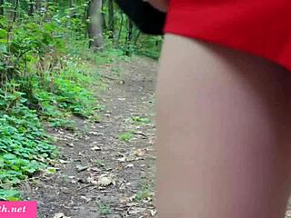 jeny smith pushes anal dildo deep. Hot milf masturbates in forest outdoors.