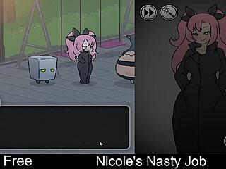Nicole plays her nasty interactive erotic game job