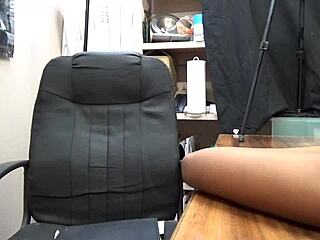 deseree gags on big black cock. Skinny slut chokes in casting interview.