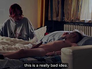 Hear redhead stepmom scream as cock slams her pussy hard?