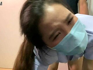 horny thai milf nurse begs patient to fuck her shaved pussy harder