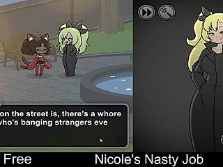 Nicole plays her nasty interactive erotic game job