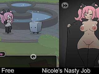 Nicole plays her nasty interactive erotic game job