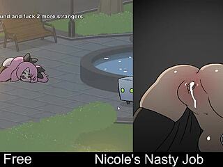 Nicole plays her nasty interactive erotic game job