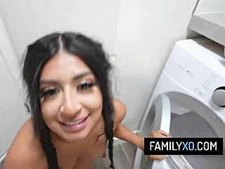 latina binky beaz seduces stepdad for laundry doggystyle pounding