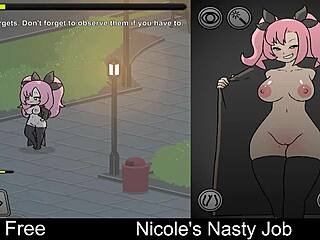 Nicole plays her nasty interactive erotic game job