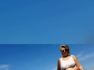 sexy mature blonde milf spreads big pussy lips solo