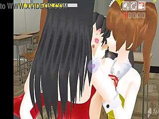 FEMDOM BUNNY GIRLS Bully Tied Masochistic Male in 3D Classroom Hentai Game