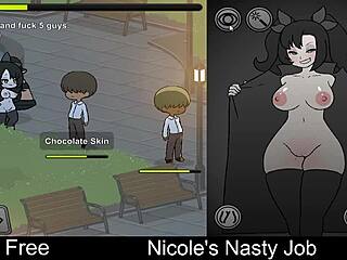 Nicole plays her nasty interactive erotic game job