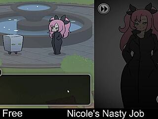 Nicole plays her nasty interactive erotic game job