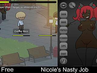 Nicole plays her nasty interactive erotic game job