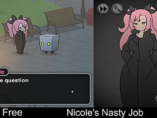 Nicole plays her nasty interactive erotic game job