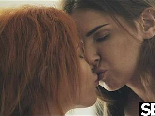 flexible redhead girlfriend screams as lesbian licks her dripping clit to orgasm