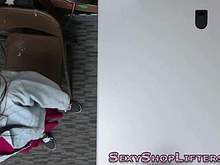 Busty teen jerks massive cumshot!