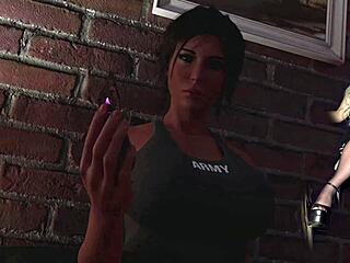 lara croft goes topless in bikini heels stockings outdoor adventure episode 29.