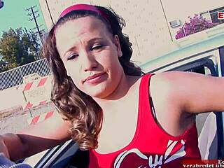 brunette 18+ curvy teen with big natural tits picked up for bbc facial