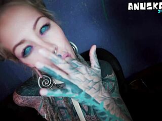 skinny goth teen fingers asshole fisting gaping prolapse squirts solo with toys