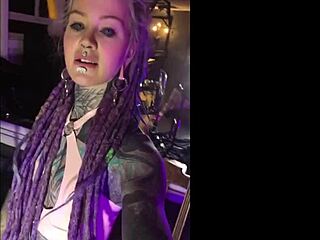 dreadlocks goth trembles in latex as anal fisting stretches her tight hole wide open