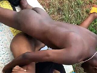 Homemade ebony cheerleader teases her black curves on camera