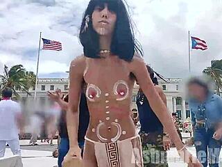 Ever seen a hairy latina tribal slut dance naked in public?