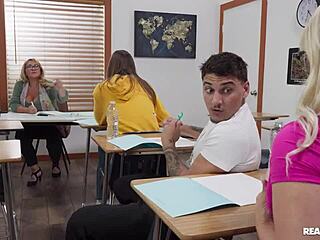 Big Ass Blonde Chokes Gags Deepthroats Cock Glasses Piercing Exam Fuck Reality Kings