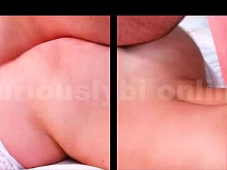 femdom milf pushes you to suck muscular college cock bi!