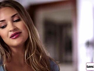 Babe Licks GF's Shaved Cunt During Phone Sex Call