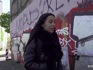 german scout grabs perfect latina teen caramella for outdoor casting fuck