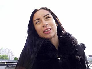 german scout grabs perfect latina teen caramella for outdoor casting fuck