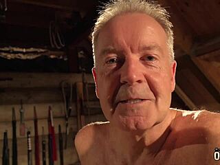 Grandpa rams thick cock deep in tight teen slut pussy