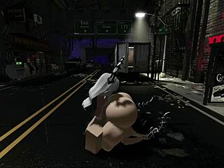 futanari gf rams my ass hard on busy street