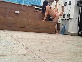 hot wife cheats on hubby banging young pool boy bareback rough.