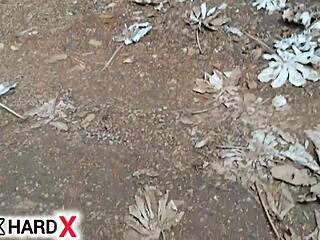 she just turned 18 and calls friend to pop cherry in woods doggystyle