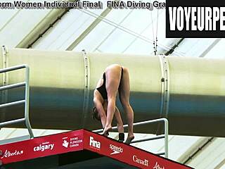 Hidden cam catches women's high diving legs