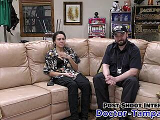 dr tampa checks mara luv's shaved pussy at uni entrance