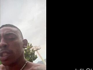 pov public romp on arpoador beach rock with playful safada