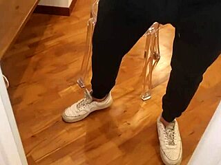 cum and moan sexy with piss and leather jacket dirty talk handjob explosion!