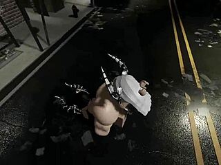 futanari gf rams my ass hard on busy street