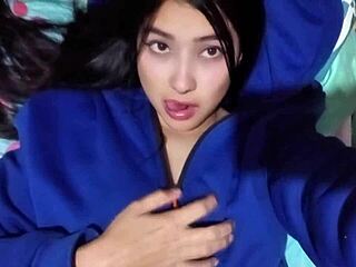 The hot colombian babysitter with huge natural tits flashes her curvy body and hairy pussy, begging for my cock the moment i arrive home.