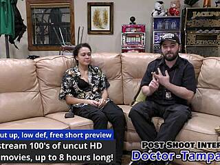 dr tampa checks mara luv's shaved pussy at uni entrance