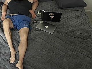 oh god, my lover's pounding my shaved milf pussy so deep in bedroom while hubby's clueless, cumming hard!