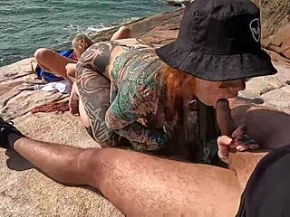 they just turned 18 and sucking cock public beach pov 😏🌴🍆💦