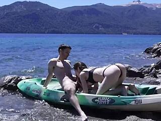 imagine getting caught like this horny teen couple on beach