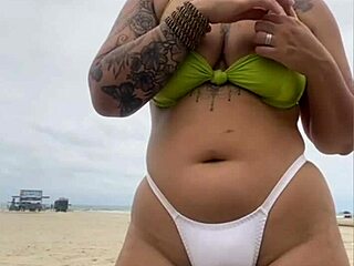 that cheese seller couldn't stop staring at my pussy on the beach!