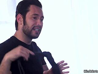 dude pounds tied busty milf's ass deep while she gags on cock 😈🔒