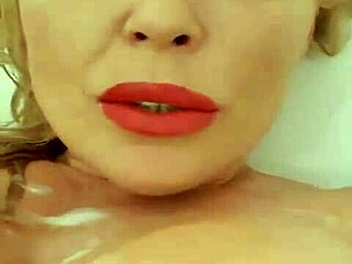 lathering her massive hooters fat chubby tits melons