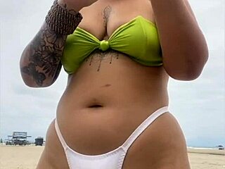 that cheese seller couldn't stop staring at my pussy on the beach!